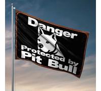 Bandiere divertenti per camera da letto, ragazze adolescenti, pericoli: protette da bandiere Pit Bull da appendere nella tua stanza Decorazione per camera da letto dei ragazzi (30 x 45 cm)