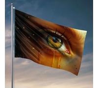 Bandiere divertenti per camera ragazzi un primo piano di un occhio con lacrime che scorre giù bandiera college dormitorio poster per ragazzi decorazioni cortile (60 x 90 cm)