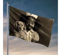 Bandiere divertenti per camera ragazzi una ragazza in uniforme da infermiera con un cucciolo bandiera college dormitorio poster per ragazzi decorazioni cortile (30 x 45 cm)