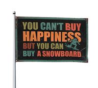 Bandiere divertenti per dormitorio che non puoi comprare la felicità ma puoi comprare una bandiera da snowboard, bandiere decorative per camera da uomo per ragazze adolescenti (60 x 90 cm)