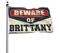 Bandiere divertenti per dormitorio con scritta "Beware of Bretany" (lingua italiana non garantita), decorazione divertente per bar, casa, per uomo (120 x 180 cm)