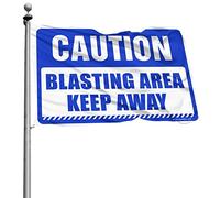 Bandiere divertenti per dormitorio con scritta "Caution Blasting Area", per tenere lontano, decorazione per piscina e bar (30 x 45 cm)