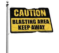 Bandiere divertenti per dormitorio con scritta "Caution Blasting Area", per tenere lontano, decorazione per piscina e bar (30 x 45 cm)