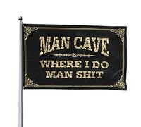 Bandiere divertenti per dormitorio con scritta "Man Cave Where I Do Man", decorazione divertente per bar, decorazione domestica per uomo (30 x 45 cm)