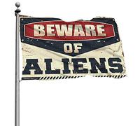 Bandiere divertenti per dormitorio e camera da letto con scritta "Attenzione agli alieni", per camera da uomo (152 x 244 cm)