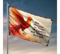 Bandiere divertenti per dormitorio The Phoenix: simbolo di forza tra conflitti, bandiere decorative per esterni, decorazioni per birra da uomo (152 x 244 cm)