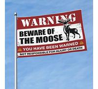 Bandiere divertenti per dormitorio universitario Beware Of Alce bandiera cool poster bandiere decorazione bagno (dimensioni: 30 x 45 cm)