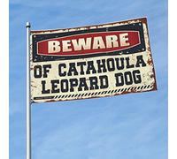 Bandiere divertenti per dormitorio universitario Beware Of Catahoula Leopard Dog Flag bandiere per ragazzi decorazione birra (60 x 90 cm)