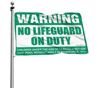 Bandiere divertenti per dormitorio universitario con scritta "Warning No Lifeguard On Duty bandierine divertenti per ragazzi decorazione birra (30 x 45 cm)