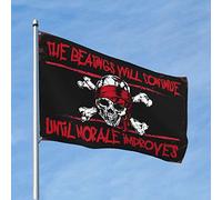 Bandiere divertenti per dormitorio universitario The Beatings Will Continue Until Morale Improve Flag Room Stuff cartello di benvenuto per portico anteriore in piedi (60 x 90 cm)
