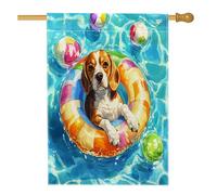 Bandiere divertenti per la casa del cane Beagle, 71,1 x 101,6 cm, su entrambi i lati, salvagente per piscina, cortile, cortile, bandiere verticali per la casa, bandiere in iuta per animali domestici