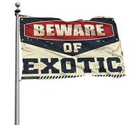 Bandiere divertenti per la stanza Beware Of Exotic Flag Room Decore Funny House Decor (30 x 45 cm)