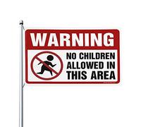 Bandiere divertenti per la stanza con scritta "No Children Allowed In This Area", decorazione per camper (30 x 45 cm)
