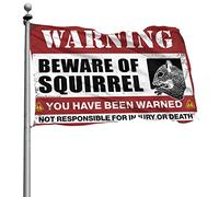 Bandiere divertenti per la stanza dei ragazzi attenti allo scoiattolo, decorazione estiva per la casa (152 x 244 cm)