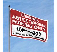 Bandiere divertenti per la stanza della giustizia penale insegnante solo parcheggio bandiera per camper bandiere per camera ragazzi (dimensioni: 30 x 45 cm)