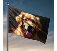 Bandiere divertenti per stanza ragazzi Golden Retriever: un'immagine della perfezione bandiera decorazione casa bar decorazione cool per la stanza dei ragazzi (60 x 90 cm)
