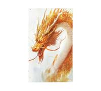 Bandiere dorate cinesi per la casa, 0,9 x 1,5 m, striscione di auguri con occhielli per interni ed esterni, decorazioni per la casa