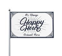 Bandiere dormitorio per ragazzi It's Always Happy Hour Around Here bandiera decorazione stanza giochi bagno roba (120 x 180 cm)