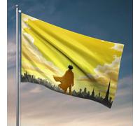 Bandiere dormitorio per ragazzi paesaggio urbano al tramonto: una figura solitaria bandiera cool poster per ragazzi decorazioni piscina all'aperto (30 x 45 cm)