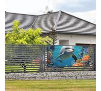 Bandiere e cartelli con delfino e corallo da appendere alla parete, bandiera con corda da appendere, 61 x 119 cm, striscione per feste, poster per feste per interni ed esterni, Capodanno, laurea