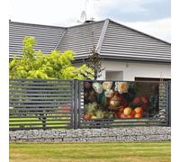 Bandiere e cartelli con fiori e frutta da appendere alla parete, bandiera con corda da appendere, 61 x 119 cm, per feste, poster per feste per interni ed esterni, Capodanno, laurea, matrimonio, festa