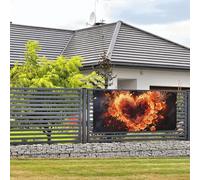 Bandiere e cartelli da appendere alla parete con fiori di fuoco e cuore bandiera con corda per appendere 61 x 119 cm banner per feste poster fondali per feste interni ed esterni Capodanno laurea