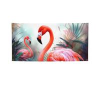 Bandiere e cartelli dipinti con fenicottero bandiere da appendere alla parete Banner personalizzato per feste con 4 fori sfondo con testo fotografico sfondo per feste di compleanno per interni ed