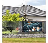 Bandiere e cartelli natalizi con pinguino di Babbo Natale, bandiera da appendere alla parete, con corda da appendere, 61 x 119 cm, per feste, sfondo per interni ed esterni, Capodanno, laurea