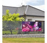 Bandiere e cartelli rosa a farfalla da appendere alla parete bandiera con corda per appendere 89 x 180 cm banner per feste poster fondali per feste interni ed esterni Capodanno, laurea, matrimonio