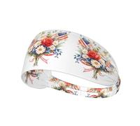 Bandiere e fiori elastici antiscivolo traspirante fascia per capelli per donne e uomini, allenamento per palestra, corsa, yoga, tennis