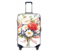 Bandiere e fiori Valigie Copre stampe di personalità alla moda adatte per uso aziendale ed esterno, bianco, XL