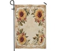 Bandiere estetiche da giardino con girasoli 30,5 x 45,7 cm per esterni, bandiere verticali standard in lino vintage per casa, fiori vittoriani per cortile, cortile, prato, decorazione esterna
