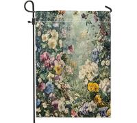 Bandiere estetiche da giardino con viola del pensiero primaverile, 30,5 x 45,7 cm, per esterni, stile vittoriano, vintage, floreale, verticale, per casa, cortile, cortile, prato, decorazione per