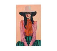 Bandiere estetiche da giardino seduta, con cappello da donna, striscione di auguri stagionale con occhielli, per interni ed esterni, feste e decorazioni per la casa