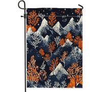 Bandiere estetiche retrò da giardino con montagna 30,5 x 45,7 cm, double face, per esterni, decorazione astratta, vintage, in tela, bandiera per la casa, fresca e moderna per esterni, piccola bandiera