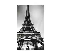 Bandiere estive nere con stampa Torre Eiffel di Parigi per esterni, stagionali per la decorazione esterna del cortile delle vacanze della fattoria