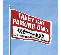 Bandiere fantastiche per dormitorio universitario gatto tabby solo parcheggio bandiera camper decorazione cool bandiere per camera ragazzi (dimensioni: 152 x 244 cm)