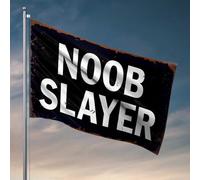 Bandiere fantastiche per dormitorio universitario noob slayer: Master of Novice Conquista bandiere per adolescenti all'aperto accessori da bar decorazione (60 x 90 cm)