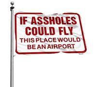 Bandiere fantastiche per dormitorio universitario se gli stronzi potessero volare, questo posto sarebbe una bandiera dell'aeroporto bandiere divertenti per ragazzi decorazione birra (60 x 90 cm)