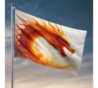 Bandiere fantastiche per dormitorio universitario, un drago ardente che respira fiamme, bandiere per camera da letto adolescenti ragazze divertente decorazione per la casa (30 x 45 cm)