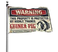 Bandiere fantastiche per ragazzi della stanza che avvertono che questa proprietà è protetta da una bandiera altamente addestrata di porcellini d'India, decorazione da parete per la stanza degli uomini