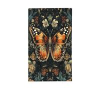 Bandiere floreali per casa da cortile arancione e nero, 9 x 1,5 m, striscione di auguri con occhielli per interni ed esterni, decorazioni per la casa per feste