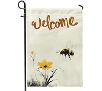 Bandiere giapponesi da giardino con api 30,5 x 45,7 cm, double face, per esterni, stile Aisa, bandiere standard in iuta per prato, decorazioni per esterni