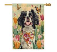 Bandiere giapponesi primaverili per la casa del cortile del cortile del cane del mento giapponese 28x40 su entrambi i lati per esterni, bandiere floreali vintage per la casa, bandiera del portico