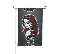 Bandiere Goth Girl Pavilion con motivi, bandiere verticali da patio, adatte per balcone, giardino e portico.