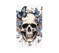Bandiere gotiche con teschio 3 x 1,5 m farfalla scheletro bandiera da giardino banner doppio lato per casa cortile esterno interno festa decorativa
