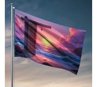 Bandiere grafiche per la porta della stanza al tramonto: una magica bandiera oceanica bandiere bandiere all'aperto per adolescenti (152 x 244 cm)