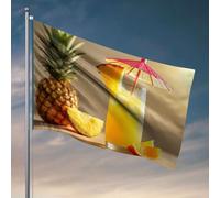 Bandiere grafiche per stanza succo di ananas con ombrello sul tavolo. Bandiera decorazioni per portico accessori per ambienti esterni per uomini (152 x 244 cm)
