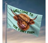 Bandiere grafiche per stanza Welcome to the Funny Farm Flag Camper Decor Men Cave Decor (152 x 244 cm)