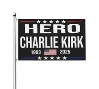 Bandiere Hero Charlie Kirk, bandiera bifacciale da giardino, bandiere stagionali moderne, bandiera da esterno, decorazione per la casa, per prato, 3x5 piedi